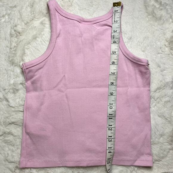 Zara Pink Rhinestone Ribbed Tank Top - Picture 4 of 4